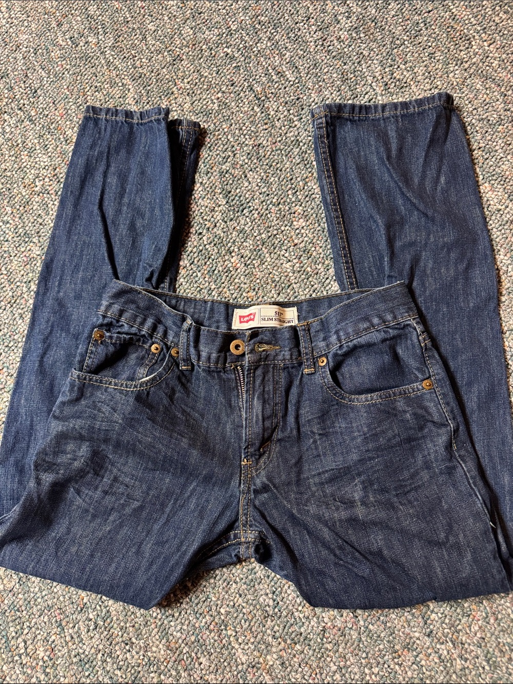 Levi's Boys Blue Denim Jeans - Slim Fit Style